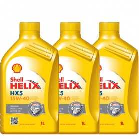 Comprar 15w40 Shell Helix HX5 SN Aceite de motor multigrado 3L litros Motores de gasolina y diésel  tienda online de autopart...