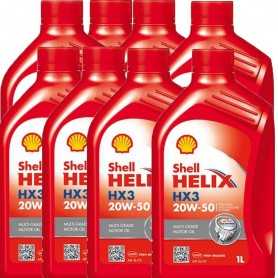 OLIO MOTORE Shell Helix HX3 20W50 Multigrado (SL/CF) 8L litri Motori Benzina e Diesel
