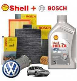 SHELL HELIX HX8 5W40 5 LT 4 FILTRI BOSCH VW GOLF 4 1.9 85 KW Kit tagliando olio motore