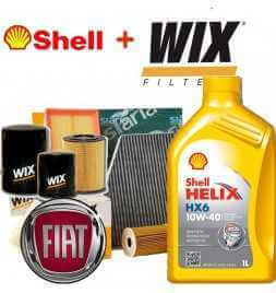 Comprar Kit de corte de aceite SHELL HELIX HX6 10W40 4LT + 3 FILTROS FIAT SEICENTO 1.1 40KW  tienda online de autopartes al m...