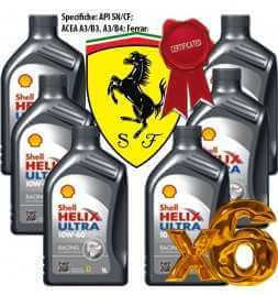 Achetez Huile moteur pour voiture - Shell Helix Ultra Racing 10W-60 - Offre 6 litres bidon de litre simple  Magasin de pièces...