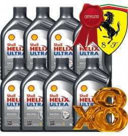Comprar Aceite de motor de coche - Shell Helix Ultra Racing 10W-60 - Oferta 8 litros Lata de un litro  tienda online de autop...