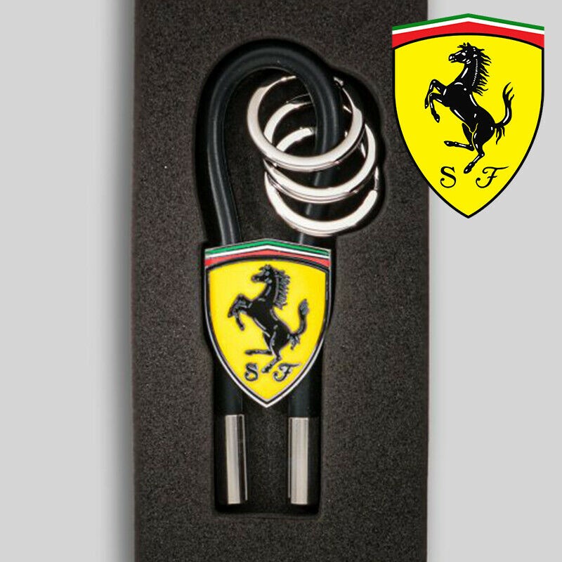 Portachiavi Ufficiale Scuderia Ferrari NERO - Con Scatola Regalo