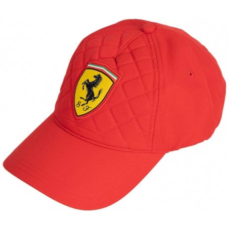 Cappellino Ufficiale della Scuderia Ferrari Rosso - Stemma Ferrari Cucito a  Mano