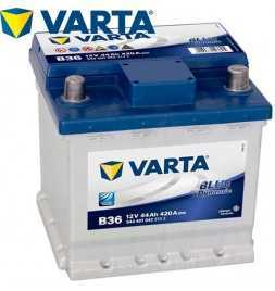 Autobatterie VARTA B36 12 V 44 AH 420A DE Blau Dynamisch - Positives rechtes Cubetto-Modell