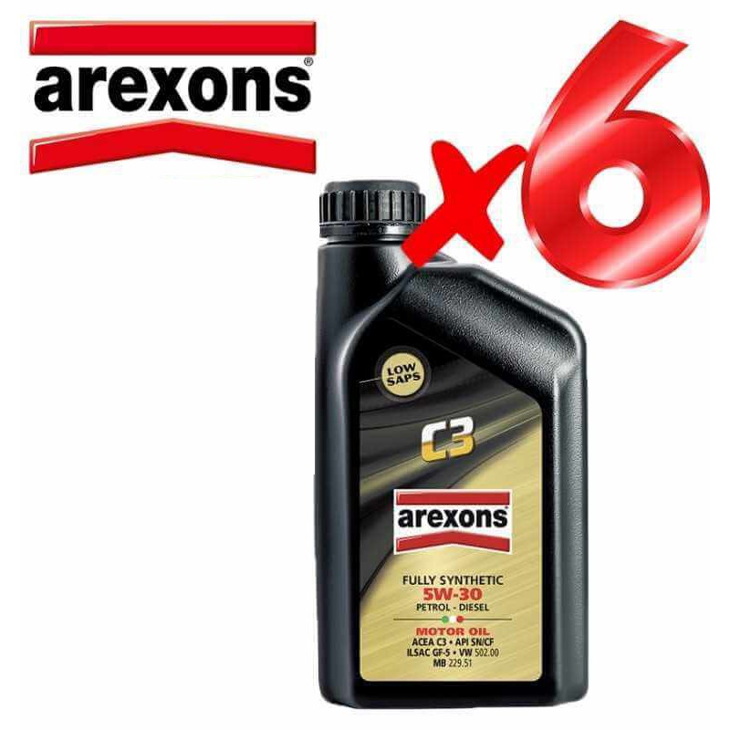 Olio Motore 5w30 Petronas/AREXONS C3 Sintetico da 6 L Litri per Motori  Benzina e Diesel GPL e metano