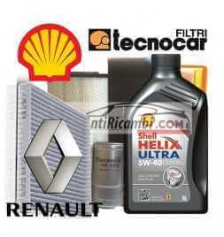 Comprar Kit Tagliando 4 LT Shell Helix Ultra 5w40 + Filtri Renault CLIO III 1.2 TCE   tienda online de autopartes al mejor pr...