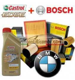 Kit tagliando olio CASTROL EDGE LL04 5W30 5LT+4 FILTRI BOSCH BMW 320D E90-E91