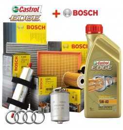 Achetez Kit coupe huile CASTROL EDGE 5W40 5LT 4 FILTRES BOSCH AUDI A4 1.9 TDI B6 85 KW  Magasin de pièces automobiles online ...